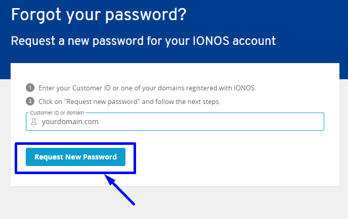 Resetting your Password for 1and1 Webmail Account step 3