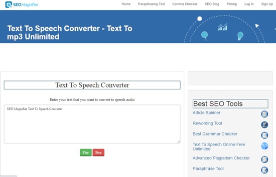 Text To Speech Converter online