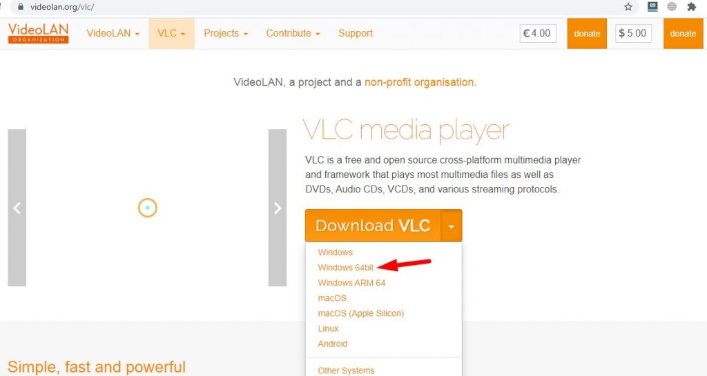 Download Vlc on Debian Step 3