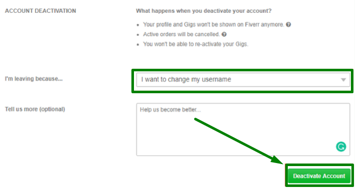 How to Change Username Fiverr step 5
