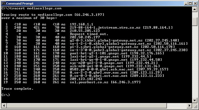 tracert CMD