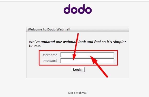 dodo webmail login step 1