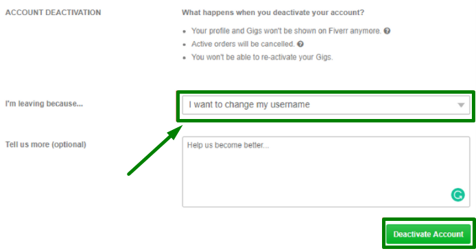 How to Change Username Fiverr step 4