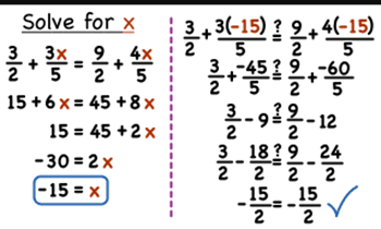 how to solve x In Math Equations by Using Fractions